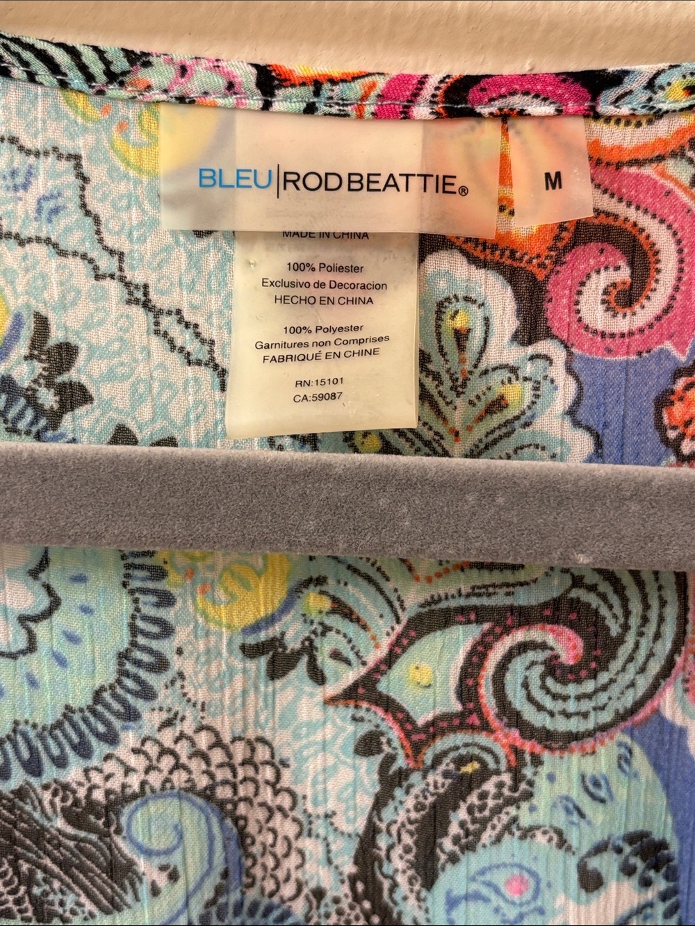 Bleu Rod Beattie Aqua Paisley Pom-Pom Kimono Cover-Up - Picture 4 of 9